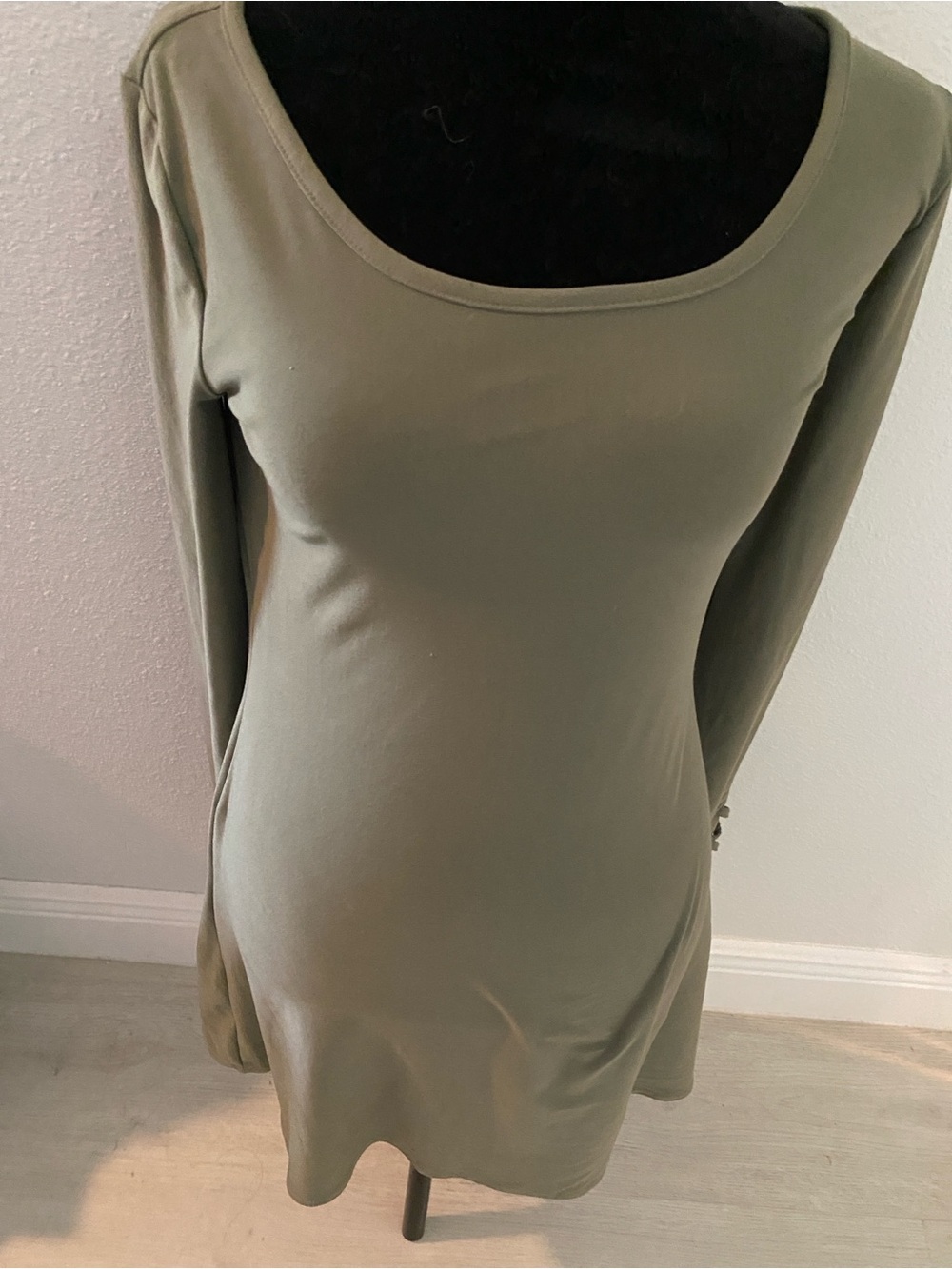 Mudd Olive Green Midi Scoop Neck Dress